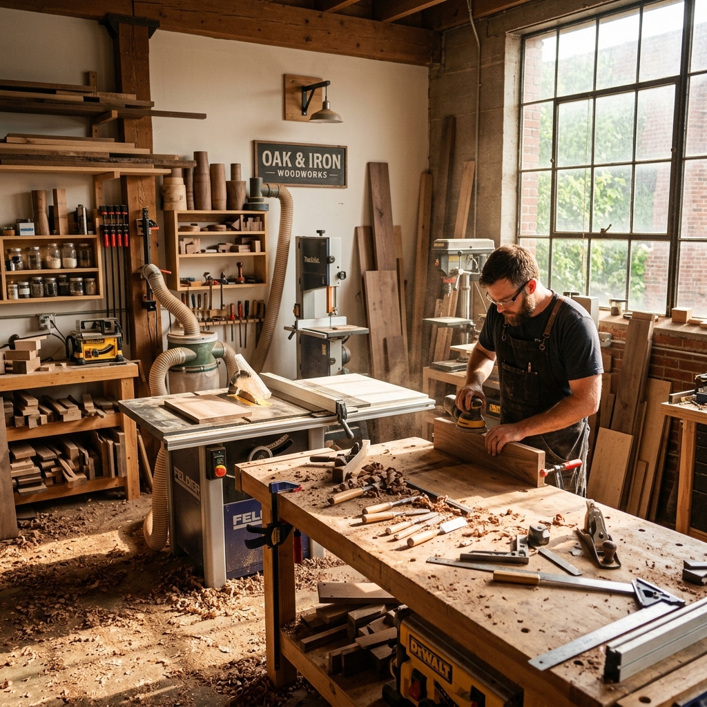 A bespoke counter being built in the AKS Fittings workshop